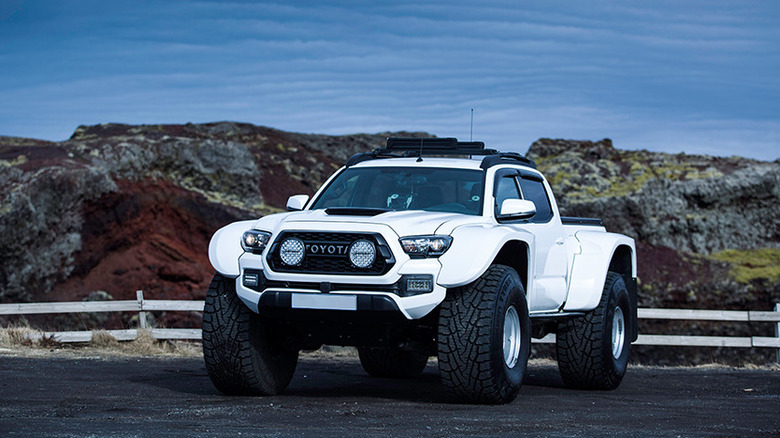 The Arctic Trucks Toyota Tacoma modified with giant 4x4 tires.