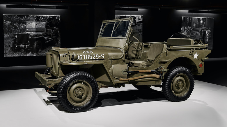 Willys MB parked on display