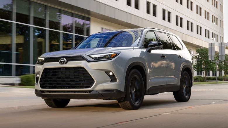 The 2026 Toyota Grand Highlander Nightshade on a city street