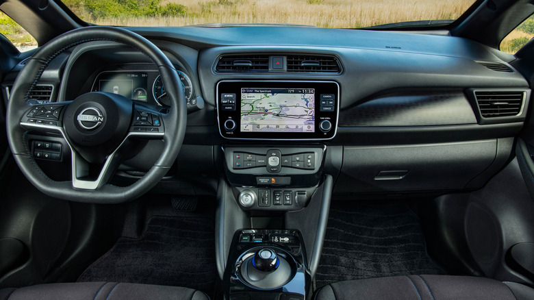 The interior of a 2025 Nissan Leaf showing the dashboard