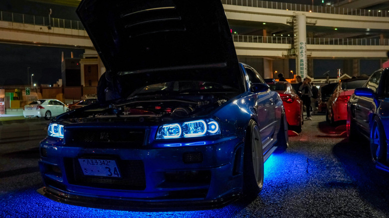 A modified R34 Nissan GT-R in Japan