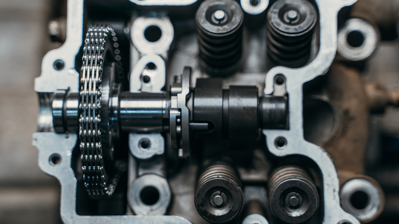 A car's camshaft and lifters