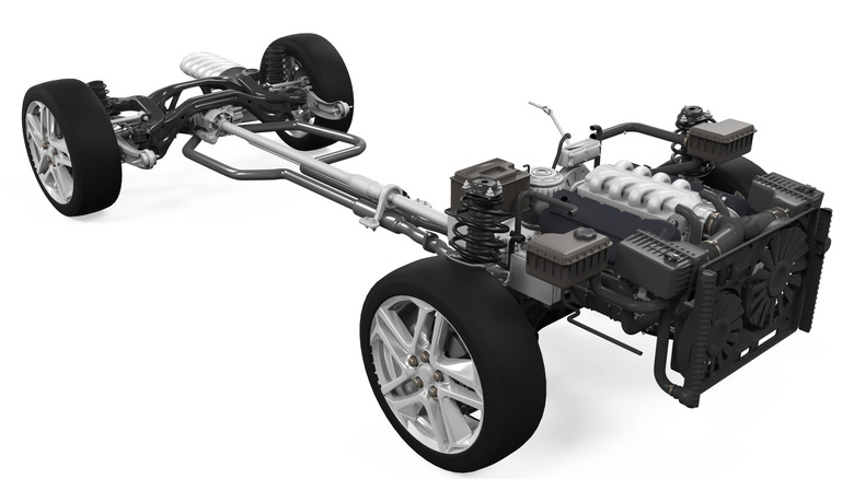 Rolling chassis on a white background.