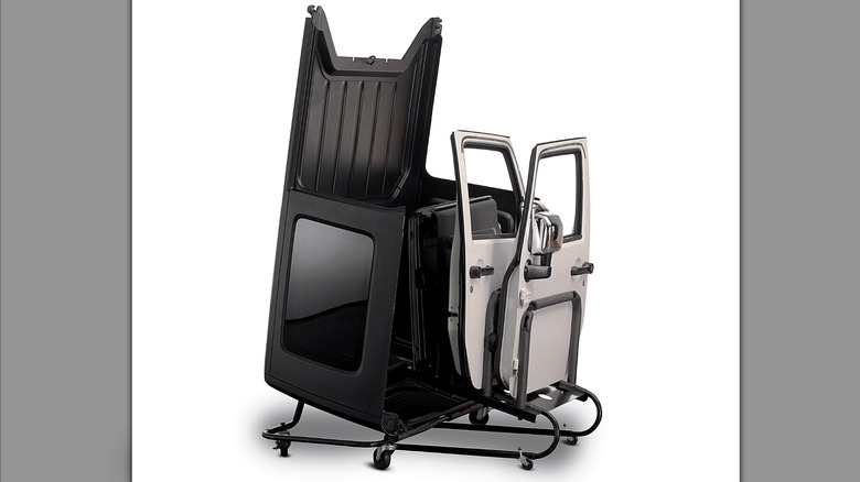 Jeep hardtop and door storage cart