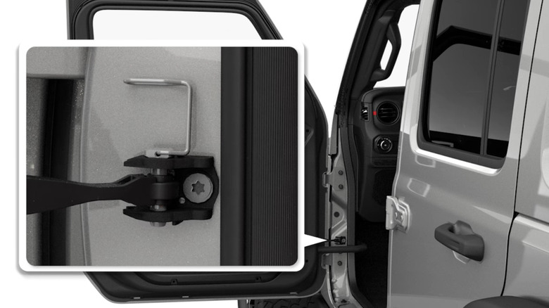 A 2026 Jeep Wrangler door release mechanism