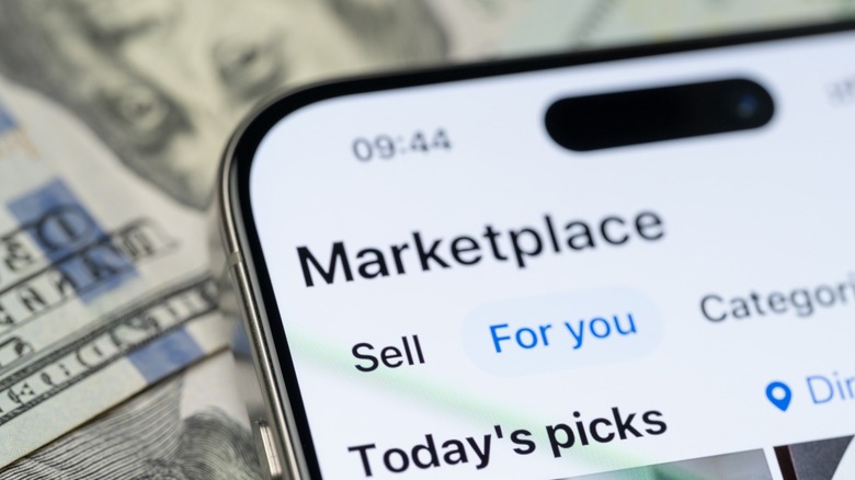 Facebook marketplace displayed on smartphone