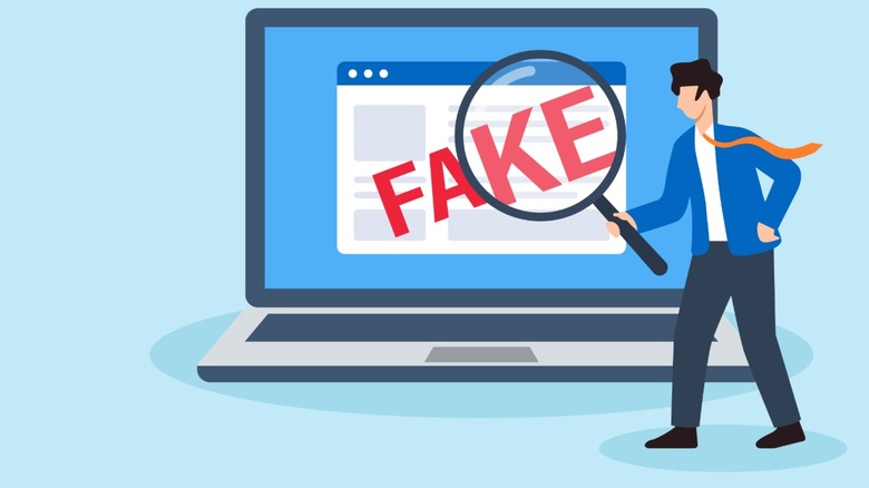 Artist rendering of fake website