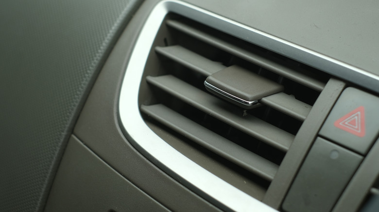 Car air conditioning and air vents in dashboard