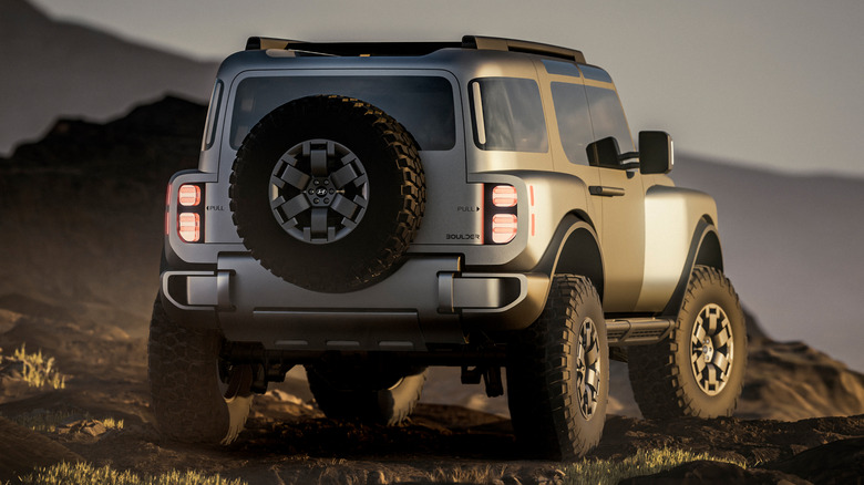 Rear 3/4 view of the Hyundai Boulder concept