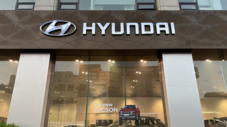Jeju, South Korea-May 24th 2024: Hyundai Motor Company car store in Korea