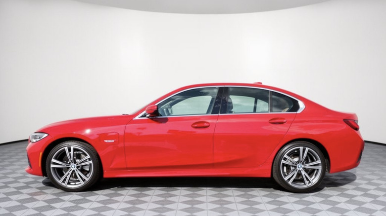 a red 2022 bmw 330 xDrive
