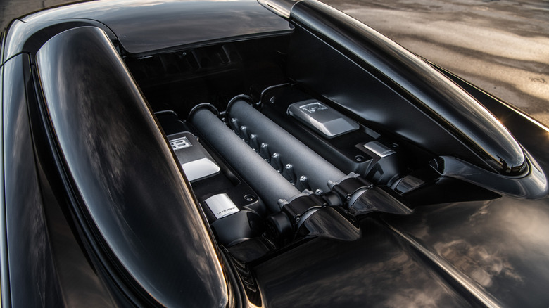 Engine bay of a Bugatti Veyron Grand Sport Vitesse