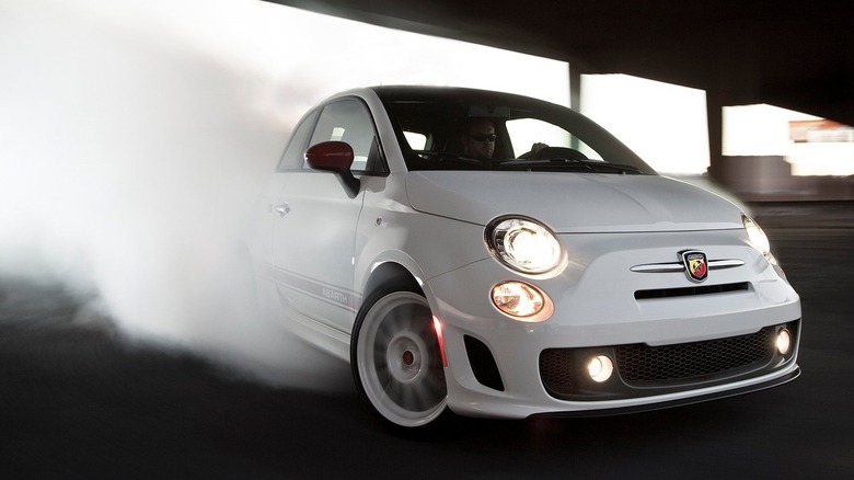 Fiat 500 Abarth being smokey