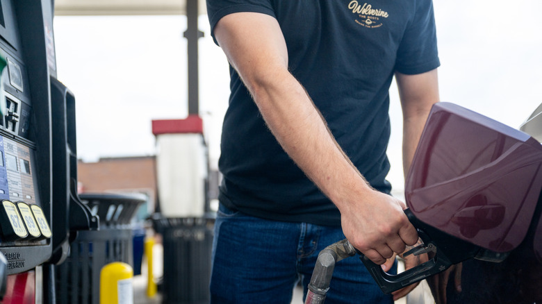 A person pumps gas at a Mobil gas station on September 24, 2026 in Austin, Texas.