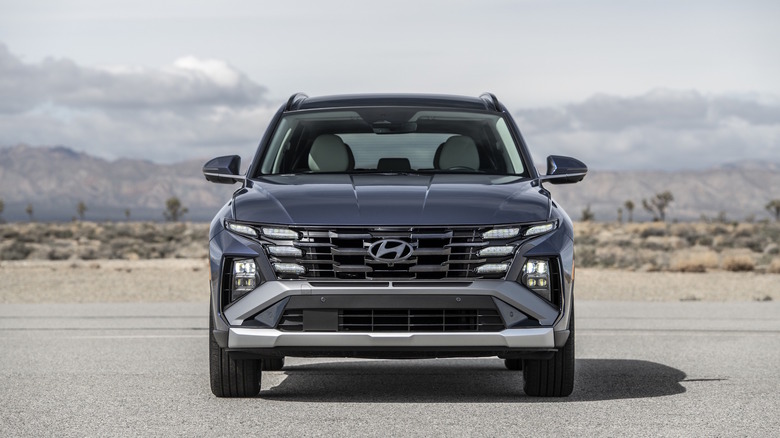 A parked 2026 Hyundai Tucson viewed from the front.