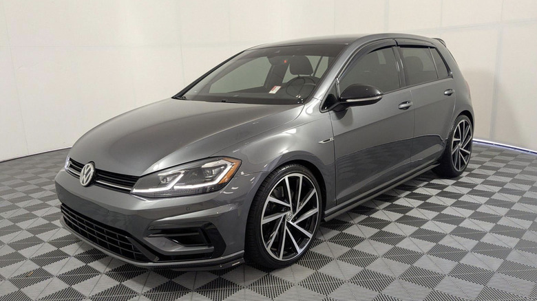 a gray vw in a gray room