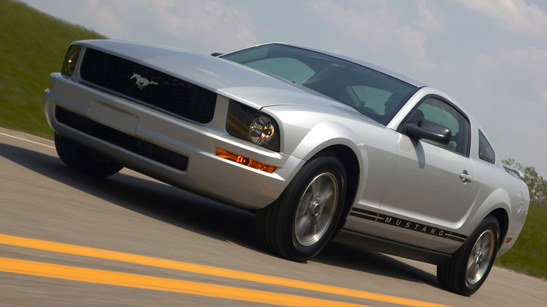 Silver Ford Mustang