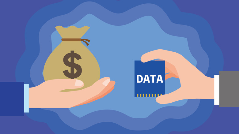 An illustration of a transaction between a data broker and a buyer