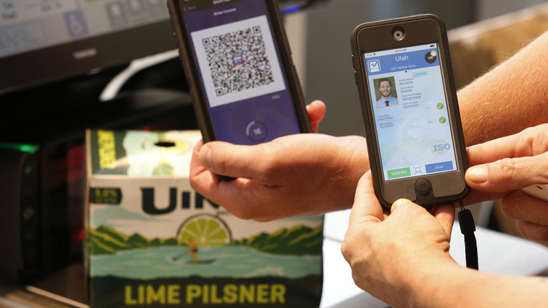Stock image of Utah mobile license used to buy alcohol.