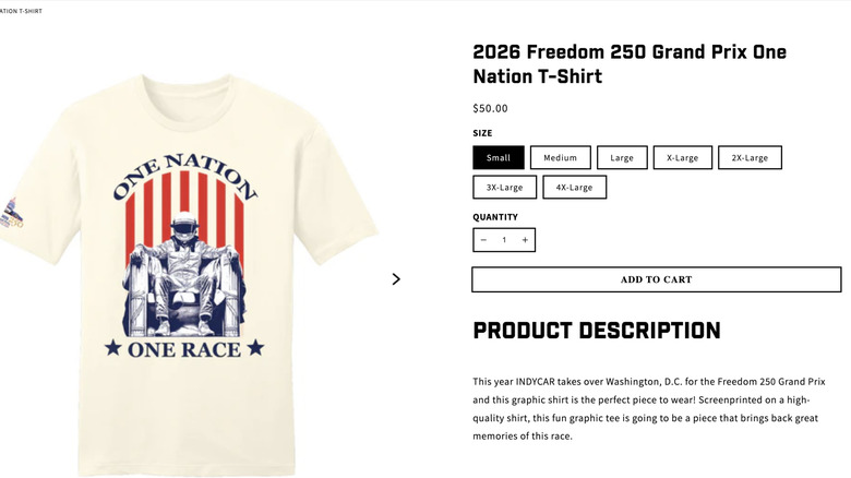 A picture of an indycar racing t-shirt website