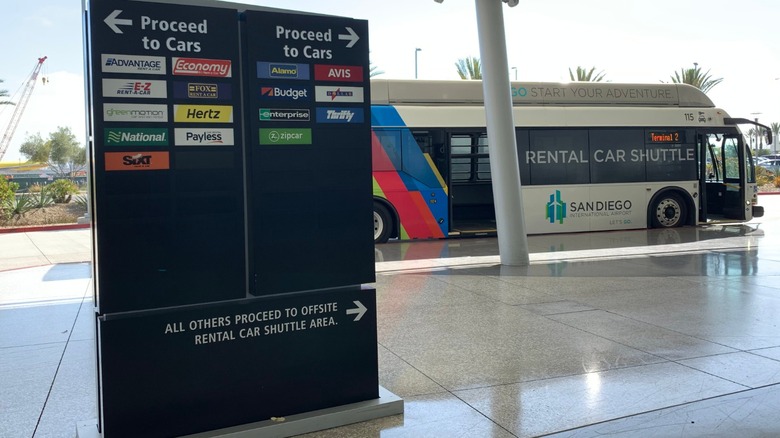 Car rental area at San Diego International airport