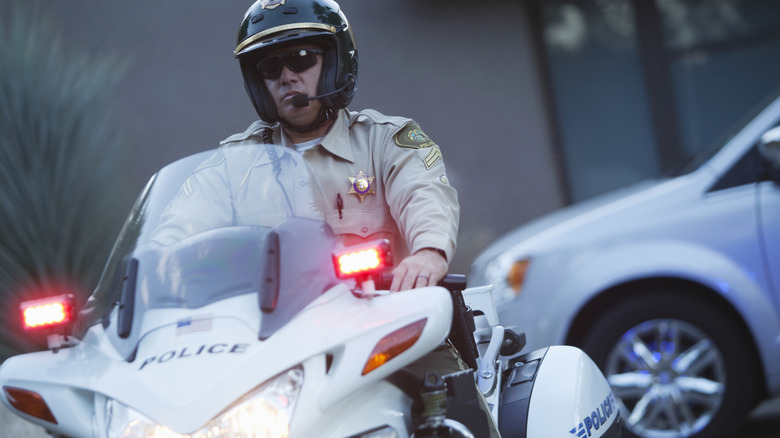 traffic cop on a motorcycle