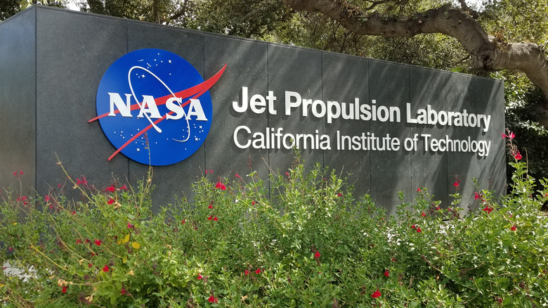 The entrance sign of NASA's Jet Propulsion Laboratory