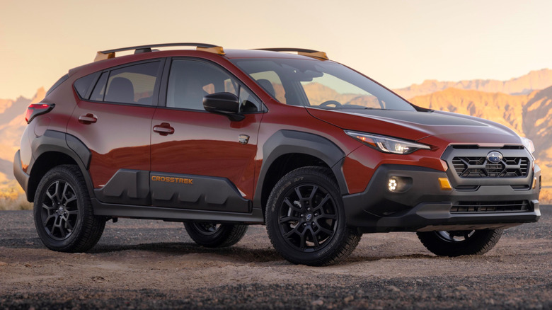Subaru Crosstrek Wilderness parked in a rugged environment