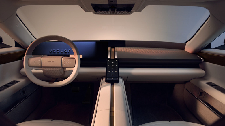 Interior of the Jaguar Type 01, showing the dash