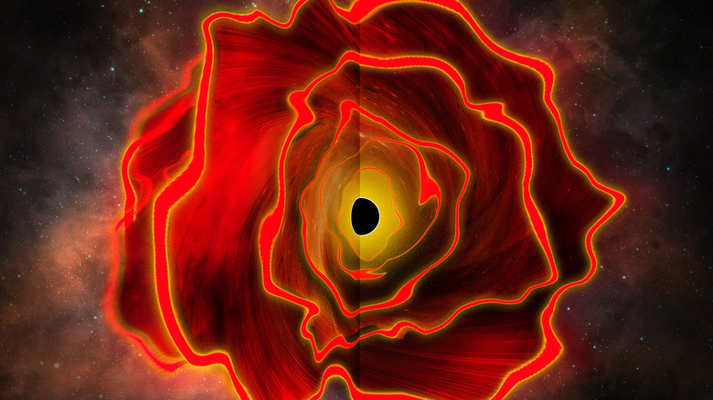 Artist's rendering of the gas cloud around a black hole star