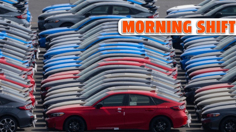Hondas waiting for export in Japan