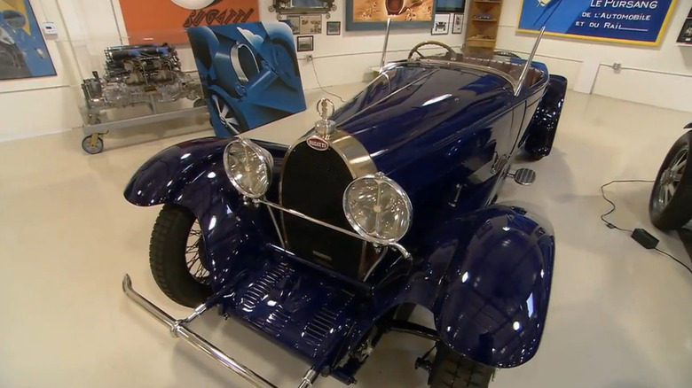 Jay Leno's Bugatti T38 parked indoors