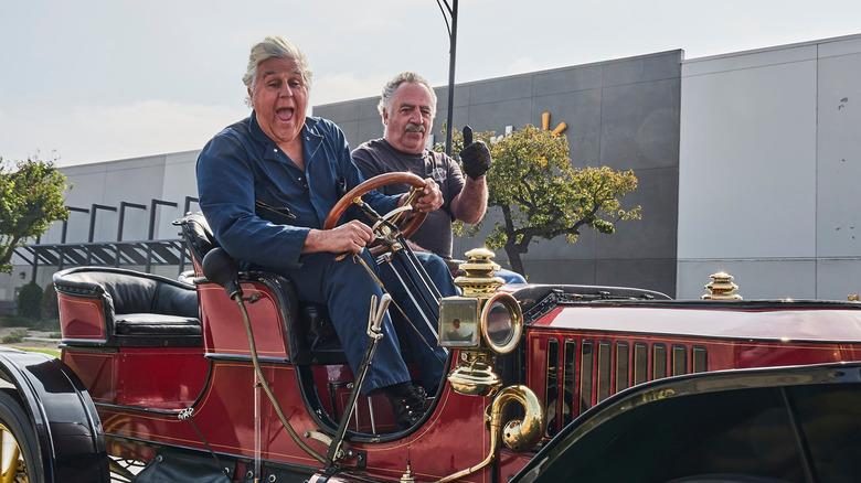 Jay Leno driving a 1909 Stanley Steamer