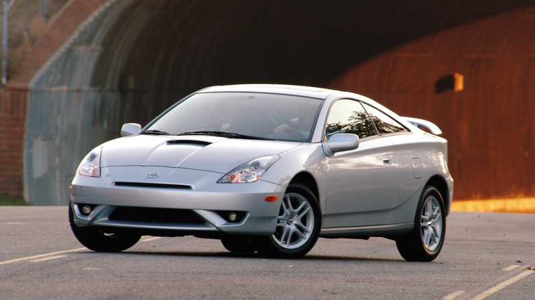 A silver 2004 Toyota Celica GT-S near a tunnel