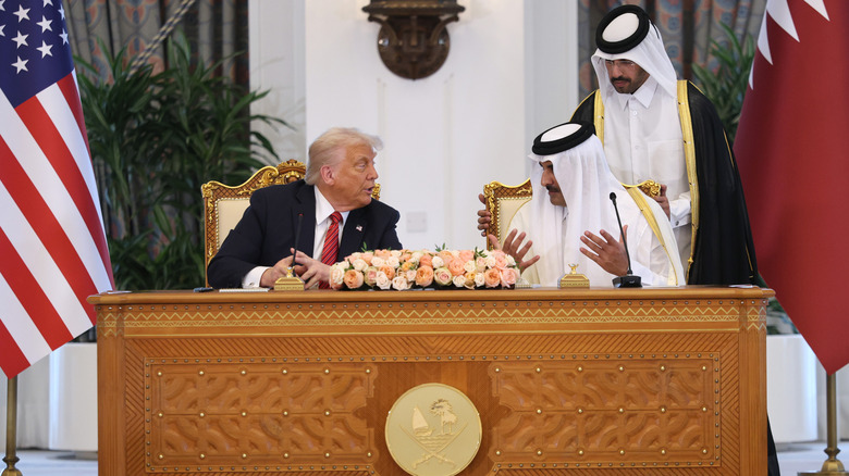 U.S. President Donald Trump at a signing ceremony in Qatar in May 2025