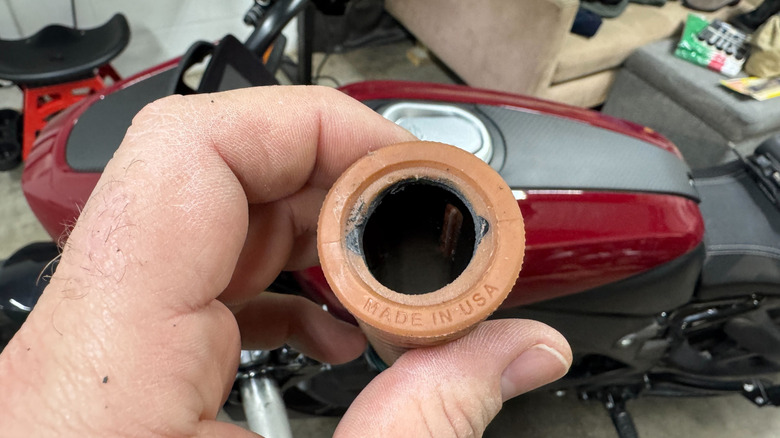 Cut a hole to fit bar end mirrors