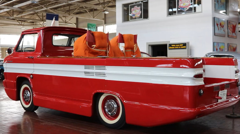 A rear and side view of the 1961 Chevrolet Corphibian