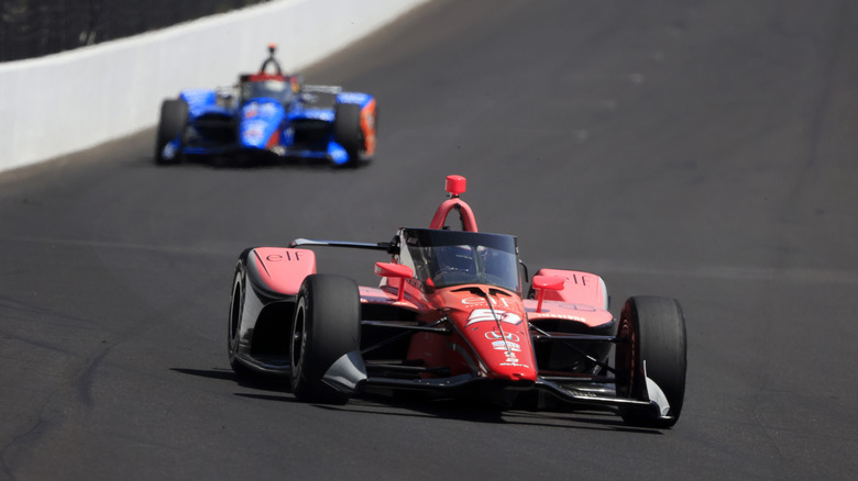 Katherine Legge driving in the Indy 500