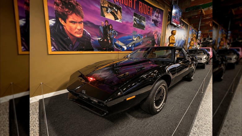 Front 3/4 view of KITT from "Knight Rider" on display at the Volo Museum