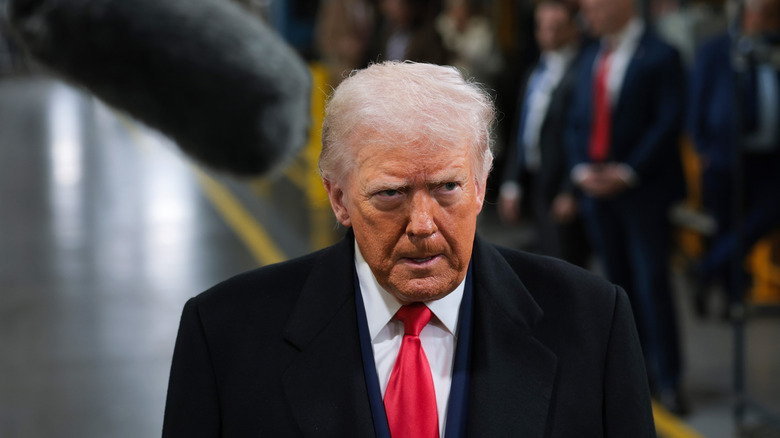 U.S. President Donald Trump tours the assembly line at the Ford River Rouge Complex on January 13, 2026 in Dearborn, Michigan.
