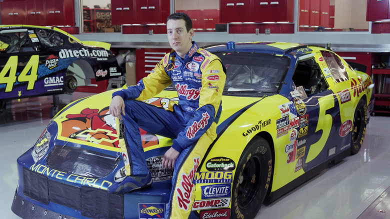 American professional stock car race driver Kyle Busch at Hendrick Motorsports in December, 2005 in Concord, North Carolina.