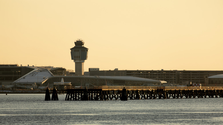 View of LaGuardia Airport from the East River bay