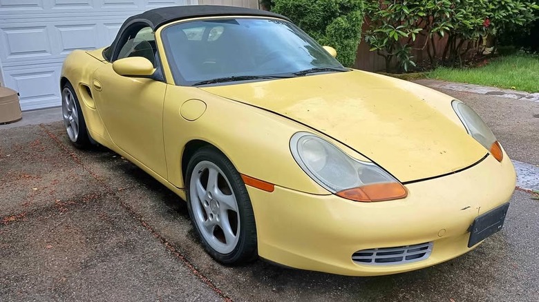 A yellow 986 Boxster