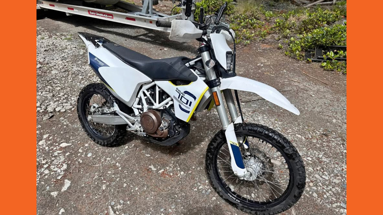 A white Husqvarna 701 Enduro