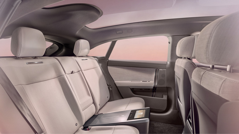 Back seat of a Range Rover GT