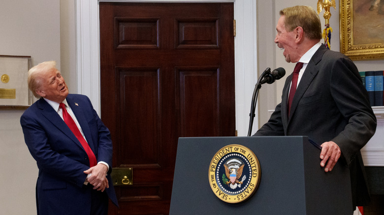 Larry Ellison hangs out with his good friend Donald J. Trump