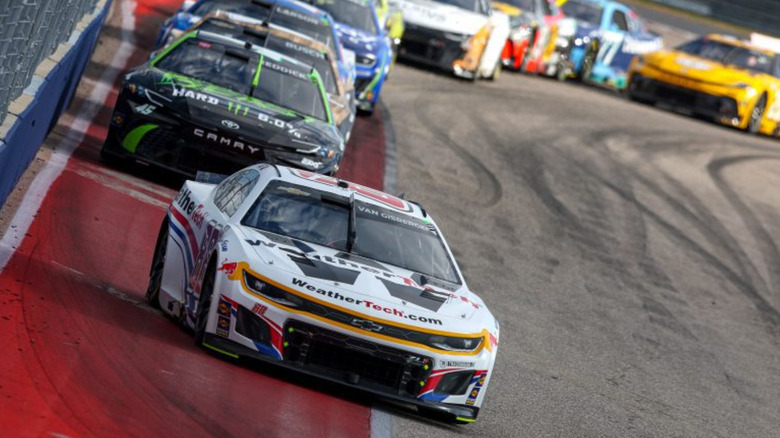 Shane Van Gisbergen leading the field at COTA