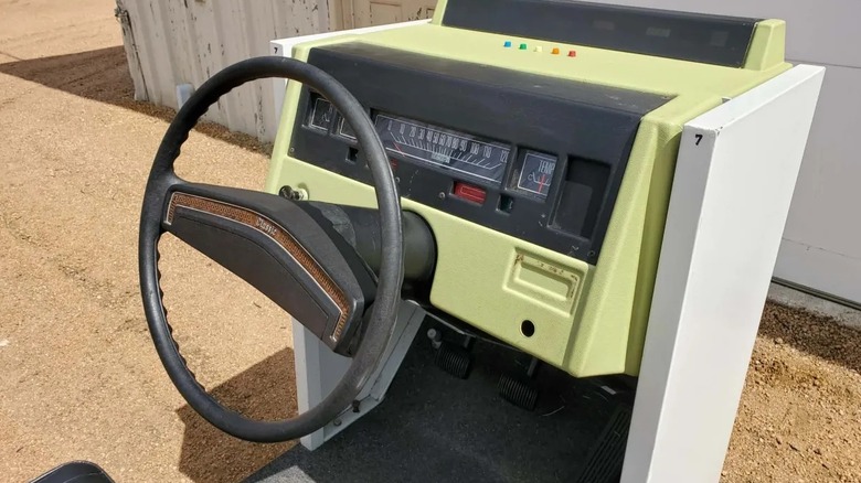 A Drivotrainer driving simulator used in driver training from the 1970s.
