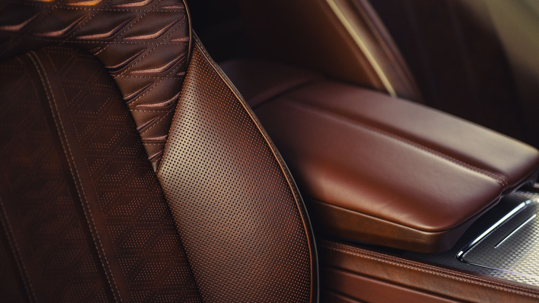 Different leather finishes in a Bentley