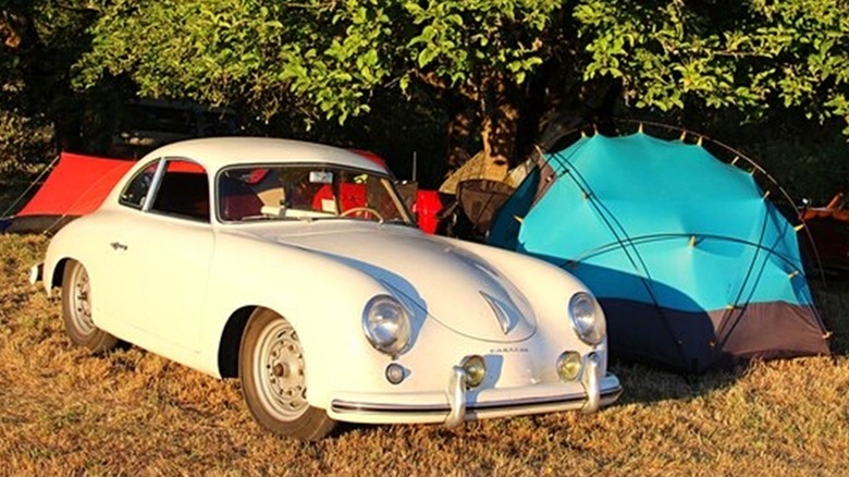 Jeff Zwart's Porsche 356 camping in Oregon